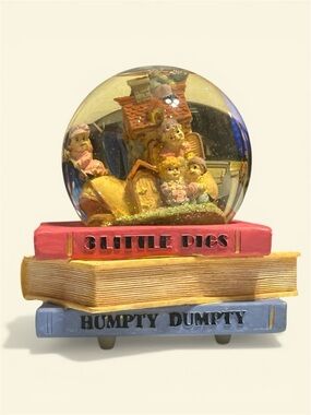 Sankyo Vintage Nursery Rhyme Mother Goose Musical Snow Globe